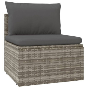 Ogrodowa sofa narożna z poduszkami, szara, 57x57x56 cm