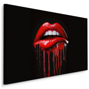 Obraz Do Salonu Czerwone USTA Abstrakcyjny Wzór Efekt 3D 70cm x 50cm