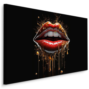 Obraz Ścienny Czerwone USTA Abstrakcja Modny Wzór 3D 120cm x 80cm
