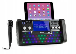 Zestaw Karaoke Led Bluetooth Cd Usb Czarny 7 Cali