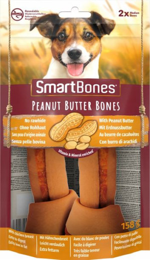Smart Bones Peanut Butter Przysmak psa kość M 2szt