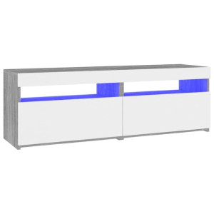 Szafki TV z LED, 2 szt., szary dąb sonoma, 60x35x40 cm