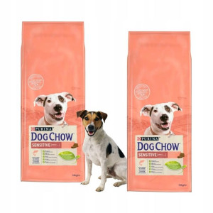 Purina Dog Chow Sensitive Łosoś 2x14kg + Gratis