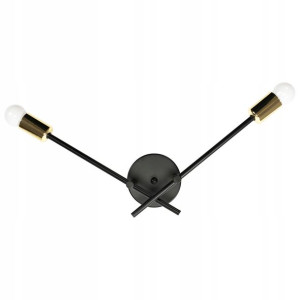 Lampa Ścienna Kinkiet Czarny Black 2xe27
