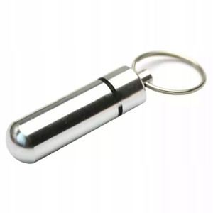 Brelok pojemnik skrytka tabletki leki survival edc