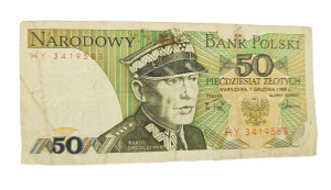 Stary Banknot kolekcjonerski Polska 50 zł 1988
