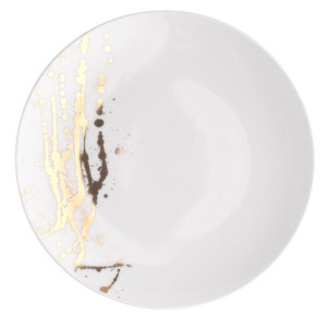 Splendor Talerz Deserowy 22cm Biały Złoty