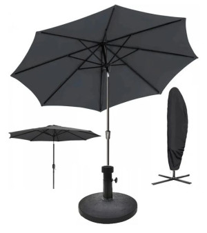 Zestaw Parasol Ogrodowy Łamany 320cm + Podstawa