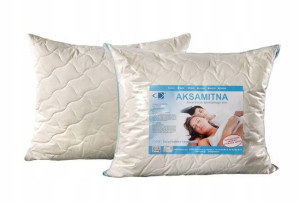 AMW Poduszka Aksamitna z Zamkiem 50x60 450g Ecru