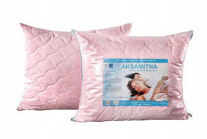 AMW Poduszka Aksamitna z Zamkiem 70x80 1000g Róż