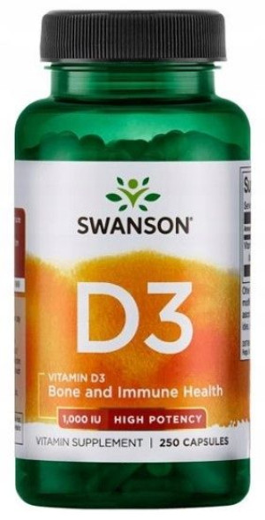 Swanson Witamina D3 1000IU 250kaps. Na mocne kości