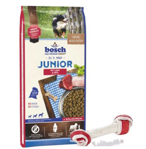 Bosch Junior Lamb & Rice, jagnięcina i ryż (nowa receptura) 15kg + MACED Ko