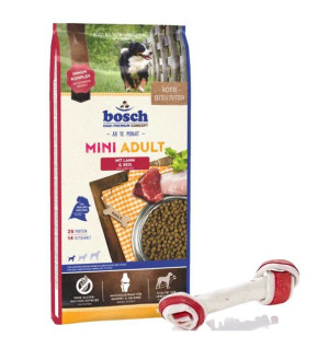 Bosch Adult Mini Lamb & Rice, jagnięcina i ryż (nowa receptura) 15kg + MACE