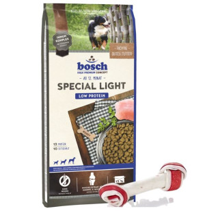 BOSCH Special Light 12,5kg + MACED Kość Wiązana Biała Bekon 21cm