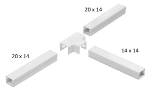 Osprzęt do listew elektroinstalacyj trójnik redukcyjny BIAŁY LOR 20x14x20