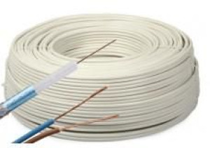 Przewód kabel koncentryczny z zasilaniem do CCTV BIAŁY K60+2x0,5mm2 1m