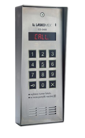 Laskomex CD-2600R audio z czytnikiem kluczy RFID ze stali nierdzewniej