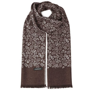 Męski szal kaszmirowy paisley HXM-16 brązowy