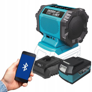GŁOŚNIK Bluetooth AKUMULATOROWY 18V DEDRA + 5Ah