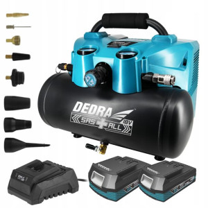 Kompresor Akumulatorowy 6l Dedra + 2x18v 2ah 7077v