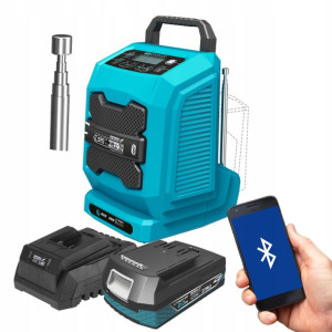 DEDRA RADIO AKU 18V bluetooth budowlane USB + 2Ah