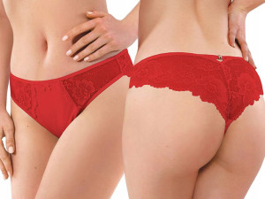 Ewana 006 Koronkowe Delikatne Stringi Czerwony M