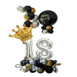 Zestaw Balony Foliowe"na 18 Urodziny"(56 Szt)