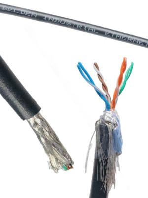Kabel internetowy przemysłowy kat.5e PUR AWG 26 SF/UTP 1m