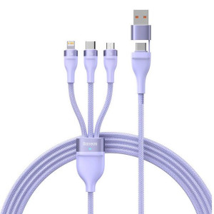 Kabel USB 3w1 Baseus Flash Series 2, USB-C + micro USB + Lightning, 100W,