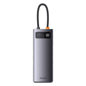Hub 7w1 Baseus Metal Gleam Series, USB-C do 3x USB 3.0 + HDMI + USB-C PD