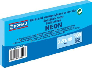 Bloczek Samoprzylepny 38x51mm, 3x100 Kartek, Neon Niebieski