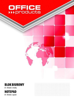 Blok biurowy A5 kratka 50 kartek 70g