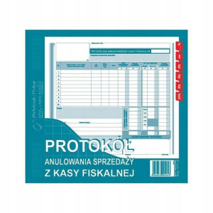 Druk Protokół Anulowania Sprzedaży Z Kasy Fiskalne