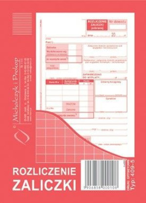Druk Rozliczenie Zaliczki 409-5