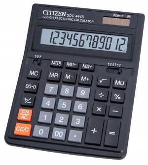 Kalkulator Biurowy Citizen Sdc-444s, 12-cyfrowy