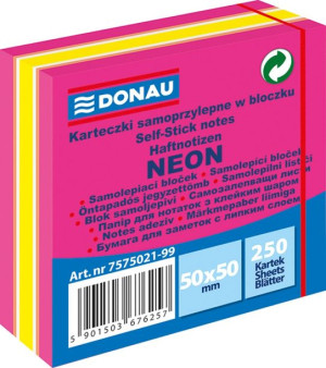 Mini Kostka Samoprzylepna 50x50mm,1x250 Kart.neon