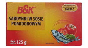 Sardynki w sosie pomidorowym 125g B&K