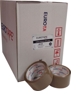 Taśma Pakowa Klejąca Euro Tape 48/50 36szt Brązowa