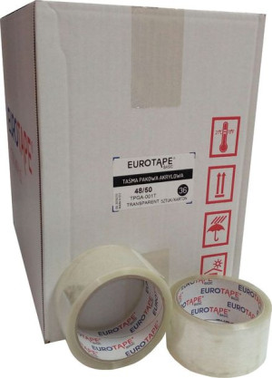 Taśma Pakowa Klejąca Euro Tape 48/50 36szt. Transp