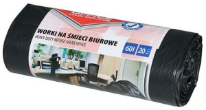 Worki Na Śmieci Mocne (ldpe) 60l 20 Sztuk Czarne