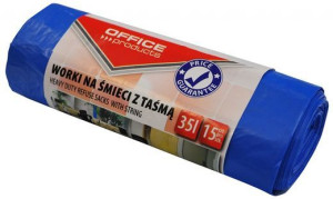 Worki Na Śmieci Z Taśmą Premium 35l 15szt Niebiesk