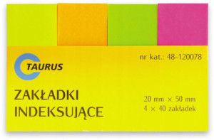 Zakładki Indeksujące 20x50 Mm 4x40 Kartek