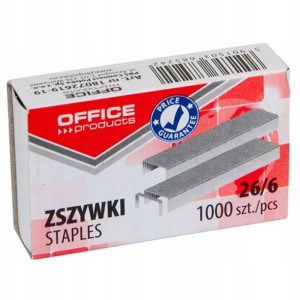 Zszywki Office Products, 26/6, 1000szt.