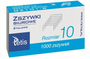 Zszywki Tetis Mini, Nr10 Stalowe, 1000szt.