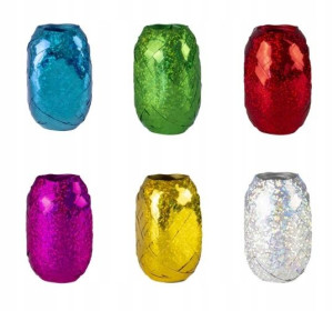 Wstążka plastikowa holograficzna mix 10m 6szt