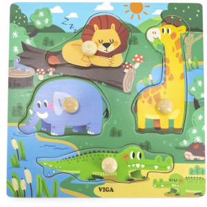 Viga puzzle układanka drewniana z uchwytami
