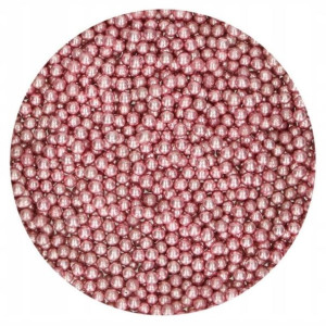PEREŁKI CUKROWE METALICZNE różowe jasne 5mm 25g