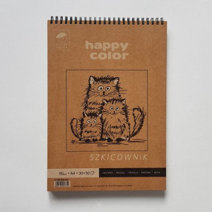 Blok do szkicu Happy Color A4 80/90 g 60 ark. spirala