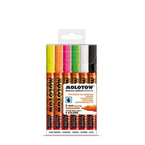 Markery akrylowe Molotow One4All 127HS Neon Set - 6 szt.