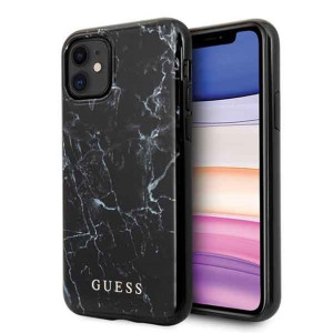 Guess Marble - Etui iPhone 11 (czarny)